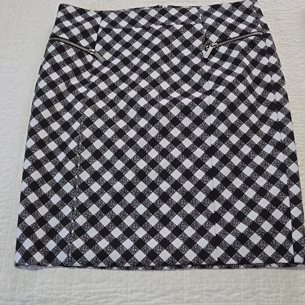 Michael Kors Black and White Checkered Pencil Skirt Ladies Size 12 Never Worn - Picture 10 of 10